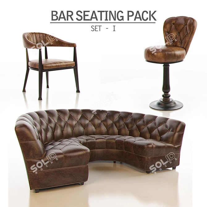 Modern Bar Seating Set - 3D Models 3D model image 1