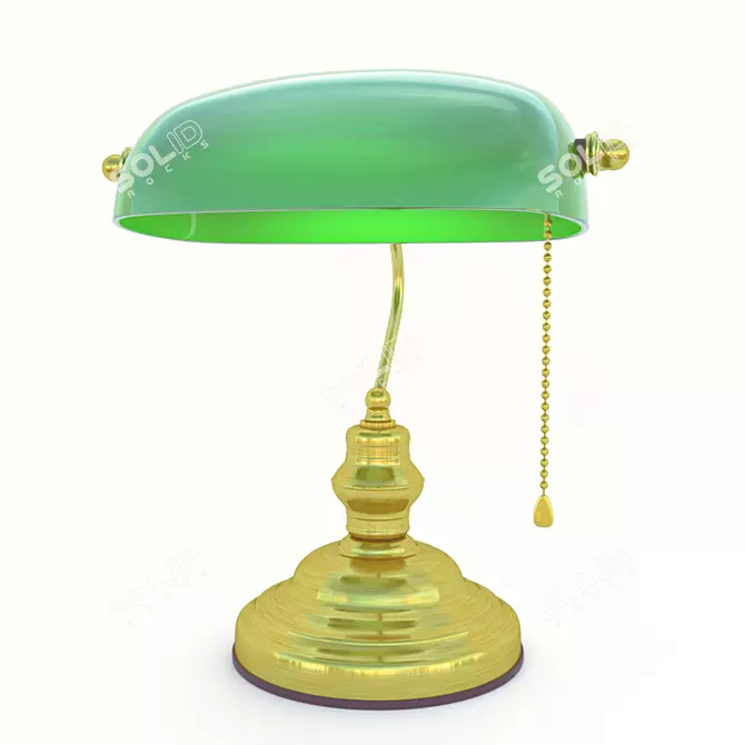 Elegant Emerald Desk Lamp 3D model image 1