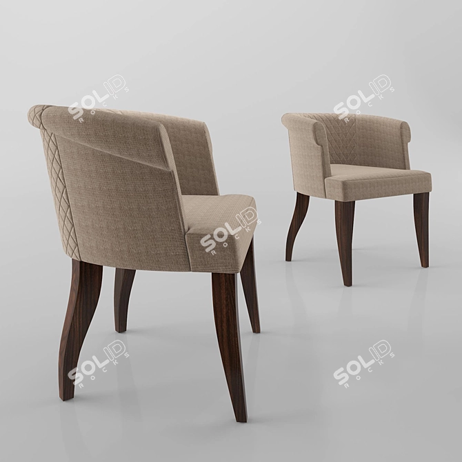 Luxe Firebrick Armchair 3D model image 1