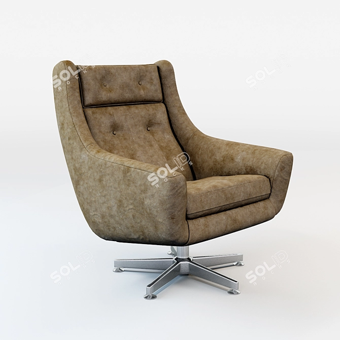 Motorcity Leather Swivel Chair - Stylish and Comfortable 3D model image 1