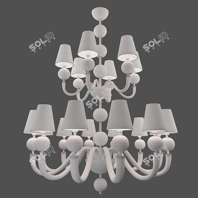 Vintage Italian Barovier&Toso Chandelier 3D model image 2