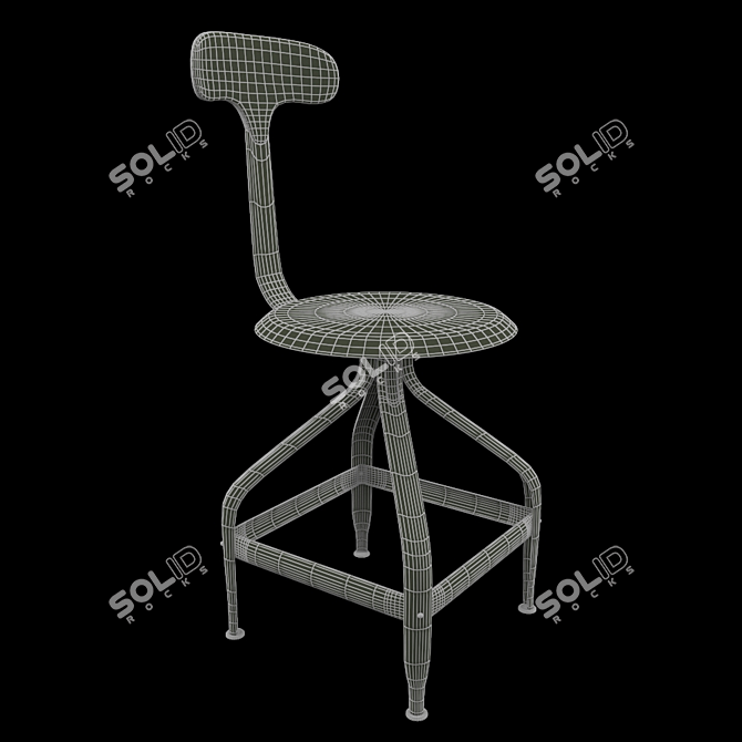 Vintage Telegraph Screw Chair 3D model image 3