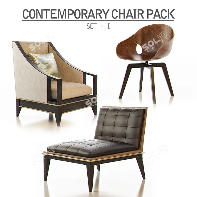 Modern Chair Collection - Pack Set 3D model image 1