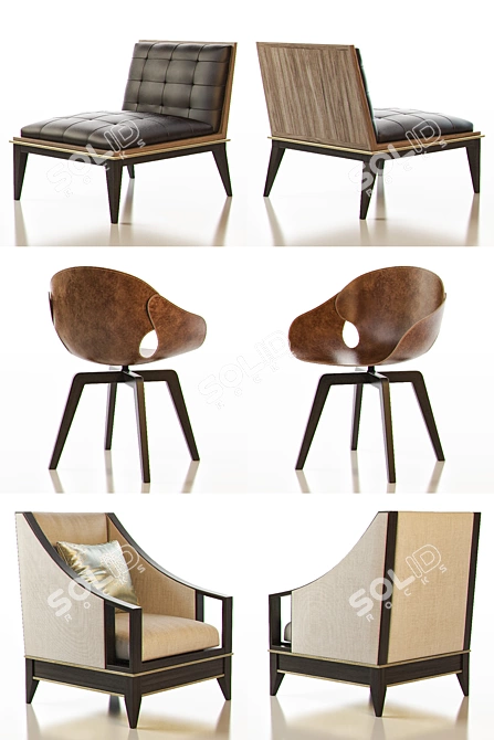 Modern Chair Collection - Pack Set 3D model image 2