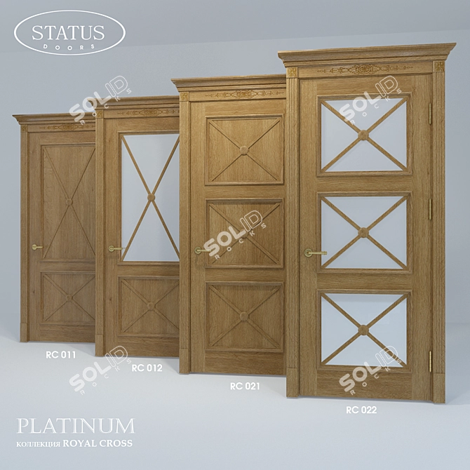 Royal Cross Oak Doors Collection 3D model image 1