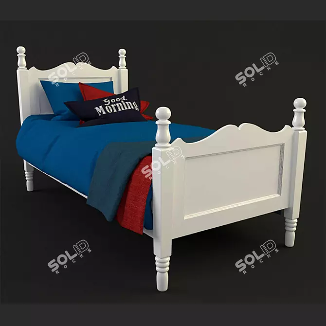 Teen Bed with Bedding Set | 1900x900mm 3D model image 1