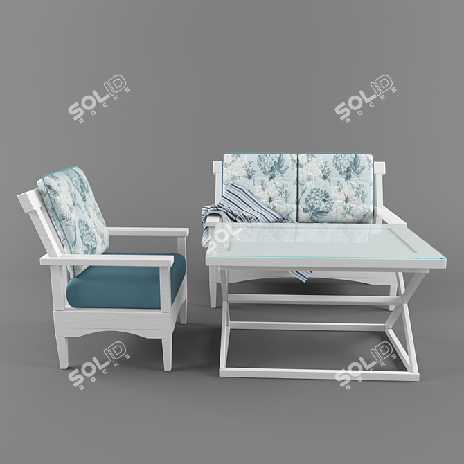 Outdoor Wooden Furniture 3D model image 3