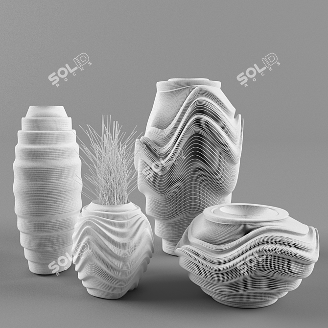 Elegant Vases Set  3D model image 3