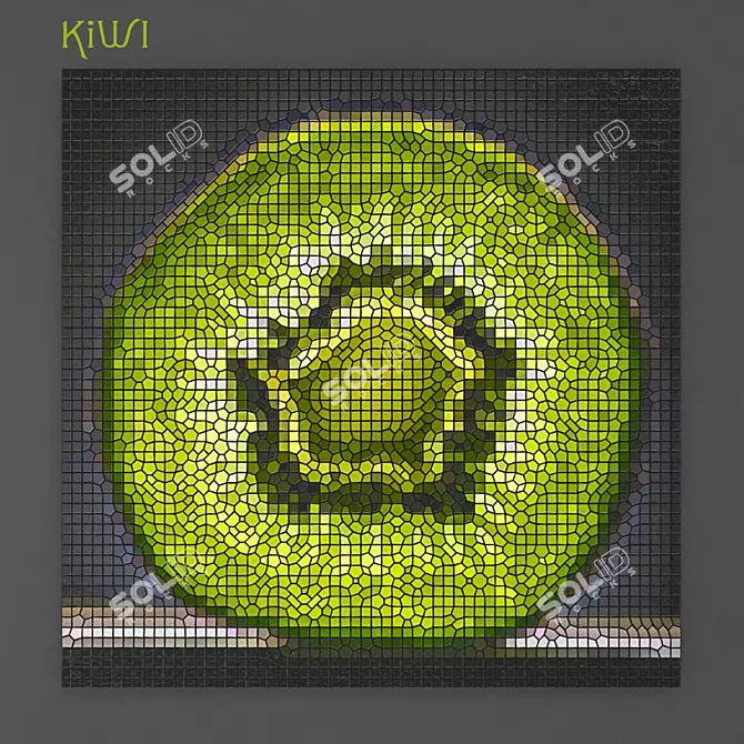 Vibrant Kiwi Mosaic 100x100cm 3D model image 1