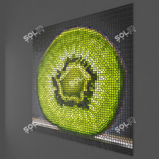 Vibrant Kiwi Mosaic 100x100cm 3D model image 2