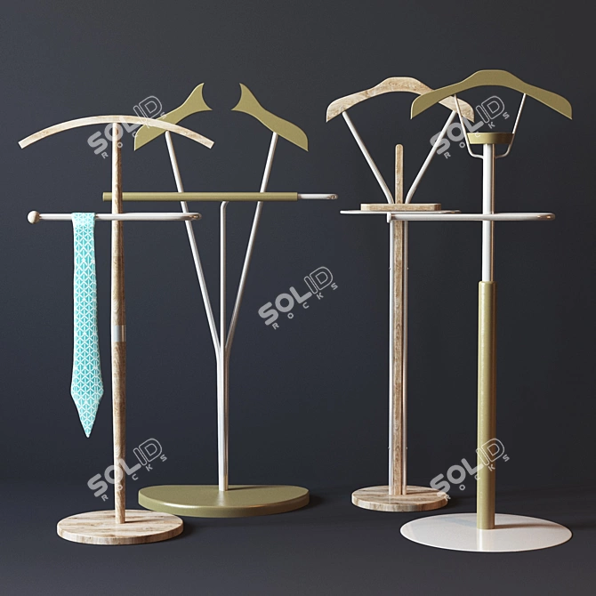 Space-Saving Suit Hangers 3D model image 1