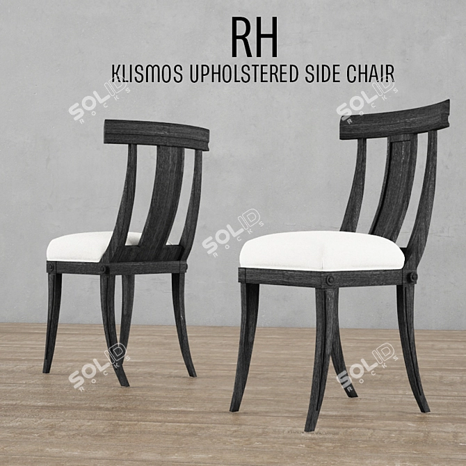 Elegant Klismos Upholstered Chair 3D model image 1