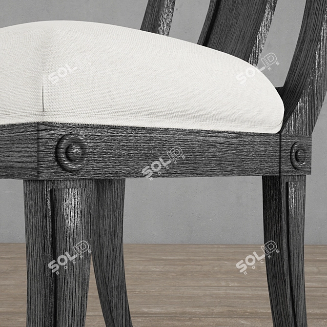 Elegant Klismos Upholstered Chair 3D model image 2
