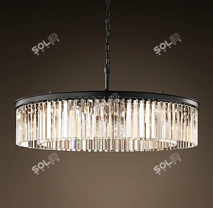 Sleek Glass Prism Chandelier 3D model image 1