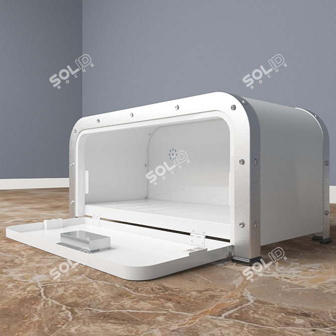 Wesco Bread Box: White Steel 3D model image 2