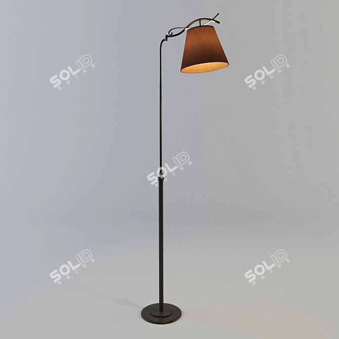 Massive Torsher: Stylish Black Metal Floor Lamp 3D model image 1