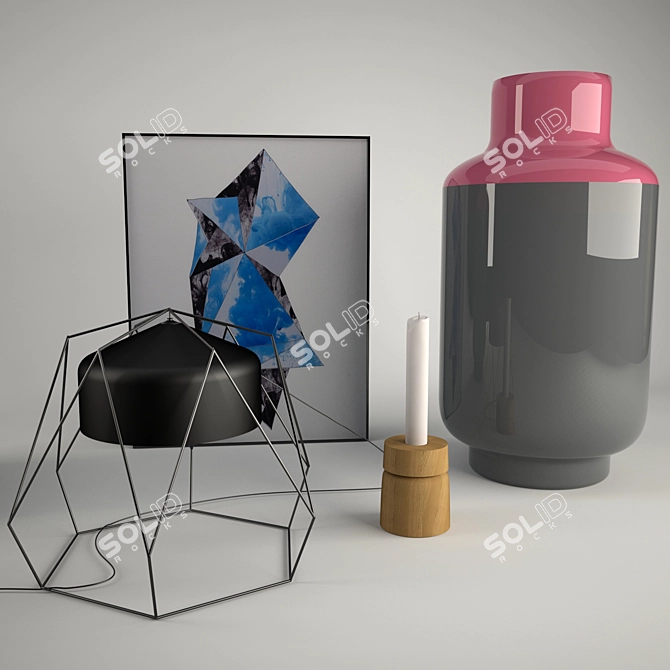 Elegant Home Decor Set 3D model image 1