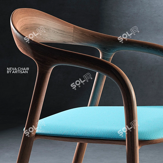 Neva Chair: Artisan's Masterpiece 3D model image 2