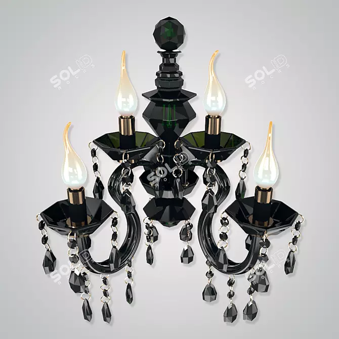 Elegant Ti 5523B Brass Wall Sconce 3D model image 2