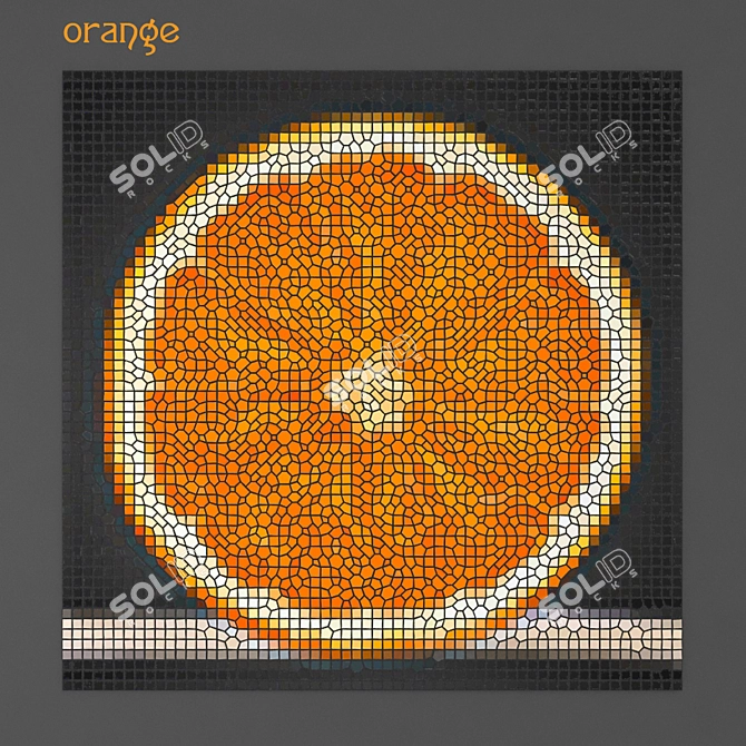 Title: Vibrant Orange Mosaic Panel 3D model image 1