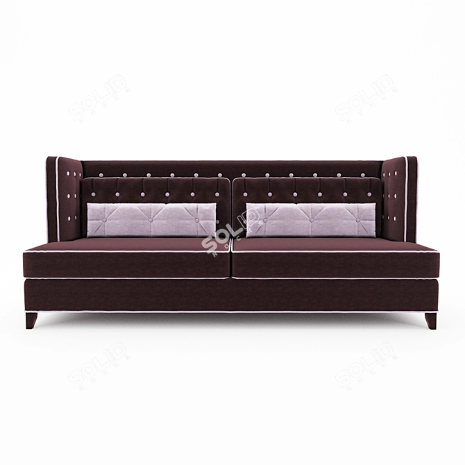 Elegant Denver Velvet Sofa 3D model image 1