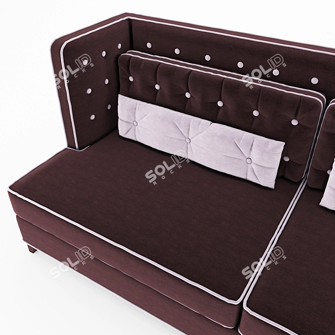 Elegant Denver Velvet Sofa 3D model image 3