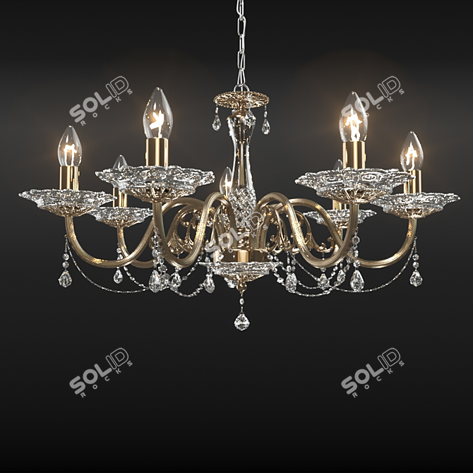 Elegant Crystal Chandelier 3D model image 1