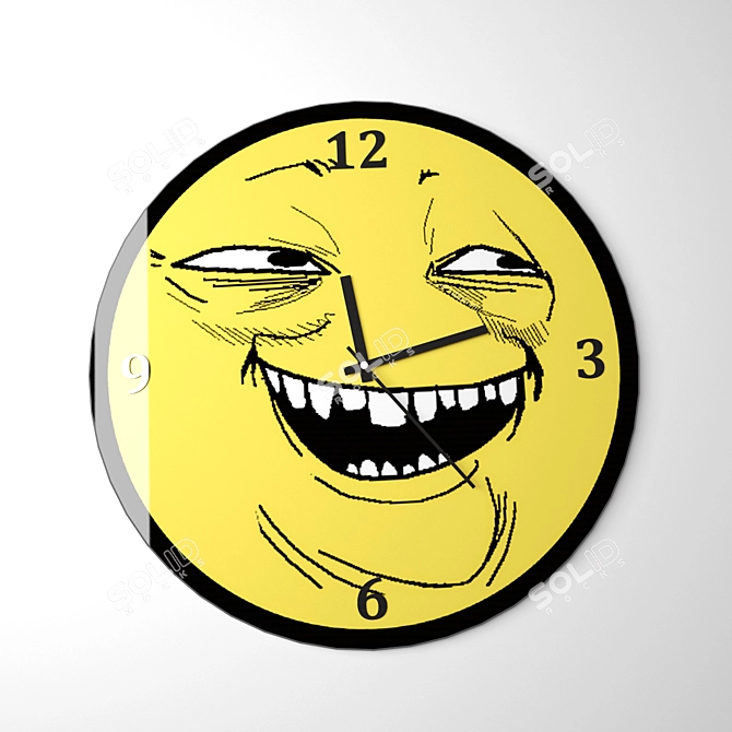 Title: Peeki Smiley Wall Clock 3D model image 1