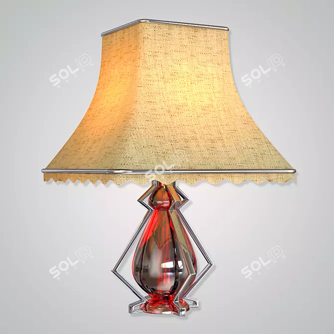 Elegant Nightstand Lamp 3D model image 1