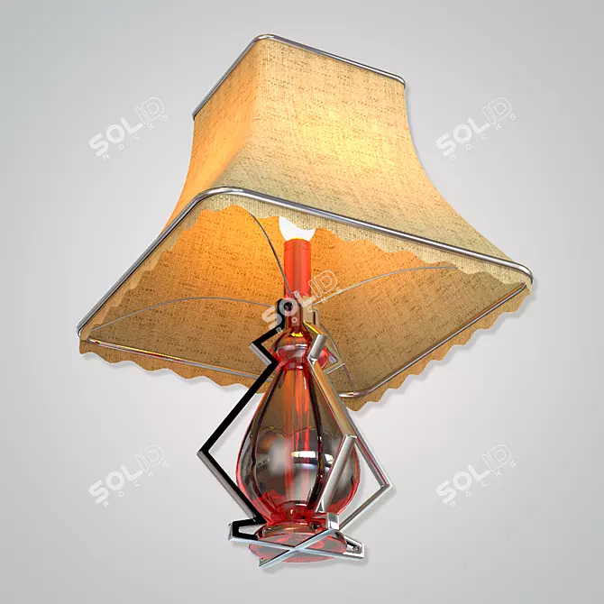 Elegant Nightstand Lamp 3D model image 3