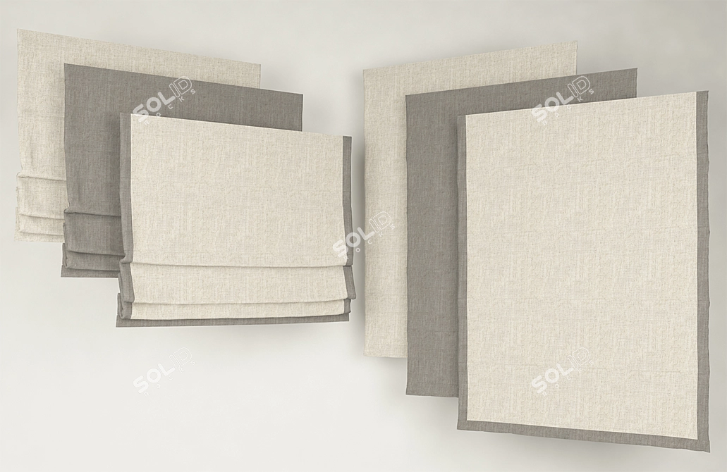 Elegant Roman Blinds 3D model image 2