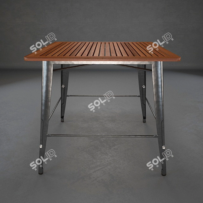 Tolix Metal Dining Table  Modern Designer Style 3D model image 1