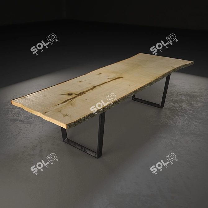 Pure Wood Table 3D model image 1