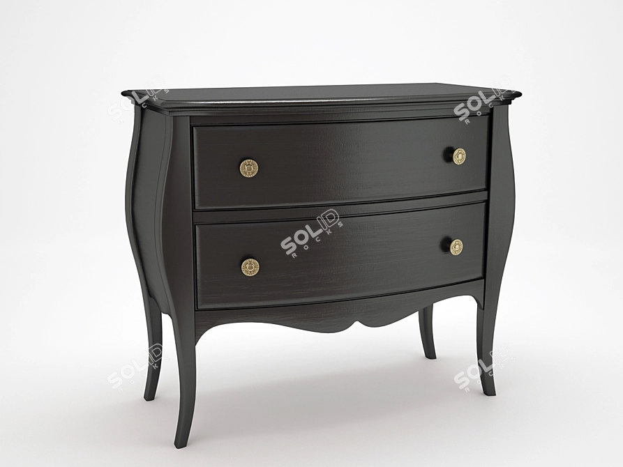 Elegant Vintage Chest Drawers 3D model image 1