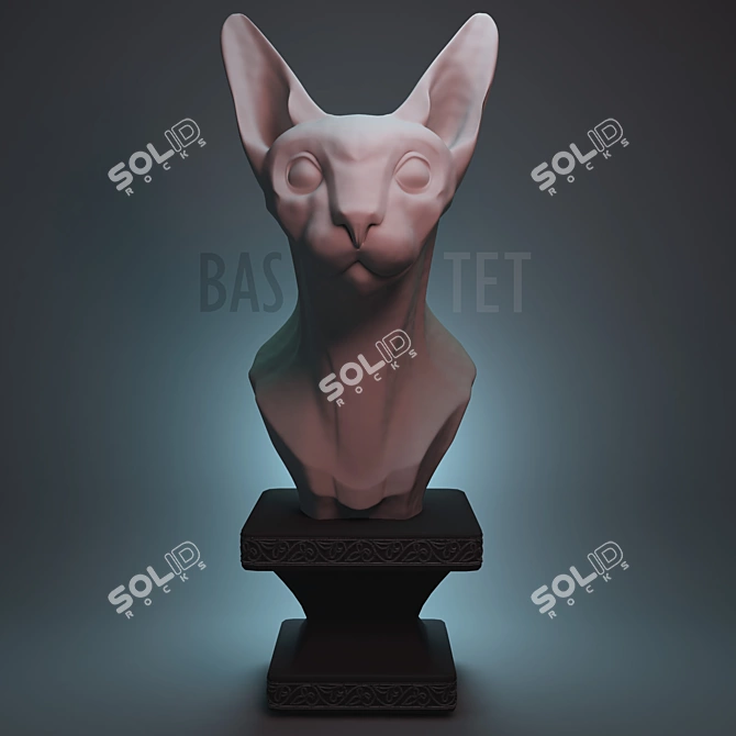 Elegant Bastet Sculpture: A Masterpiece by Dmitriev 3D model image 1