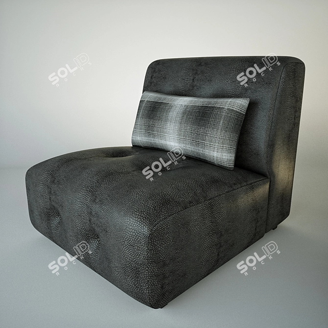 Modern Black and White Chair Set 3D model image 2