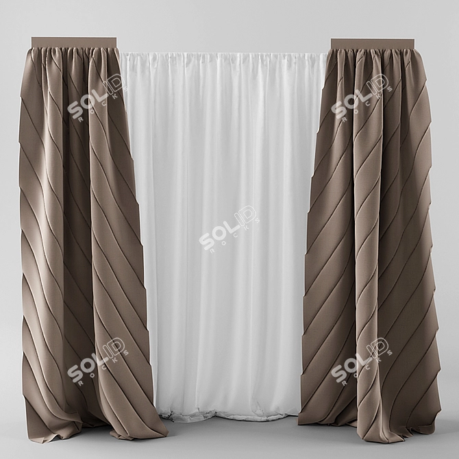 Timeless Elegance: Classic Curtains 3D model image 1