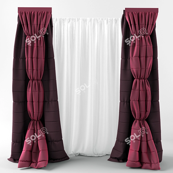 Classic Elegance Curtains 3D model image 1