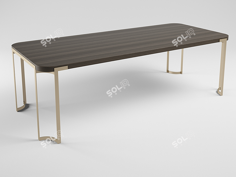 Stylish Wooden Dining Table 3D model image 1