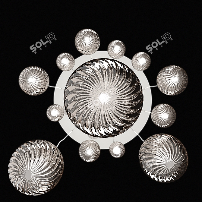 Elegant Glass Ball Chandelier 3D model image 1