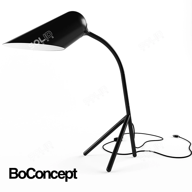 Minimalist Metal Desk Lamp 3D model image 1