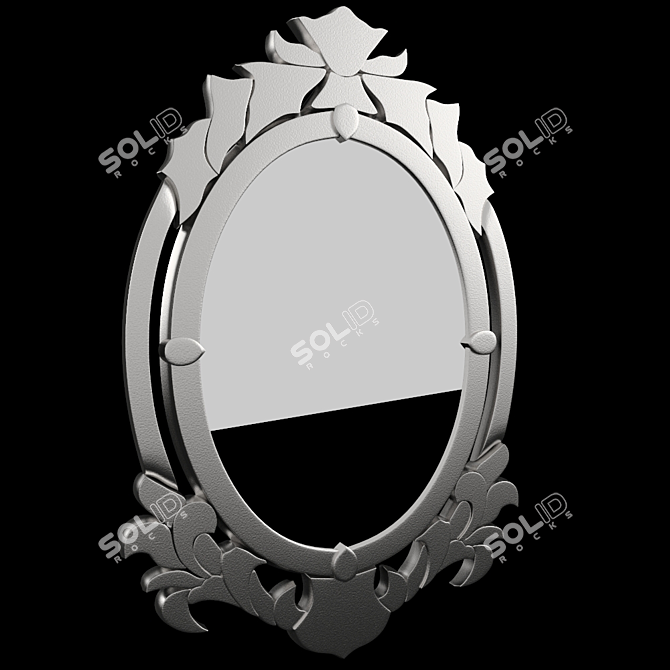 Sleek Modern Wall Mirror 3D model image 1