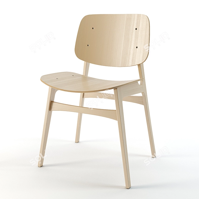 Soborg Chair: Scandinavian Elegance 3D model image 1