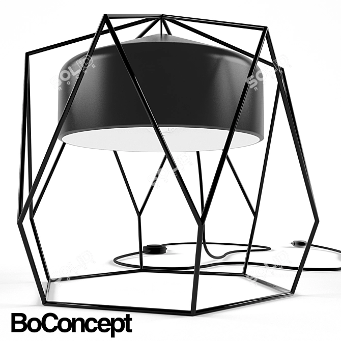 Hexagonal Table Lamp 3D model image 1