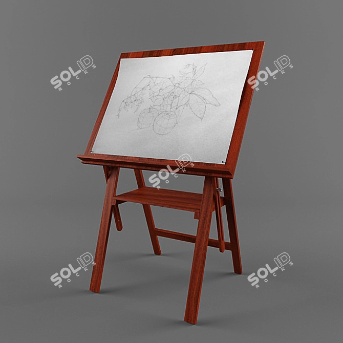 Premium Art Easel 3D model image 1