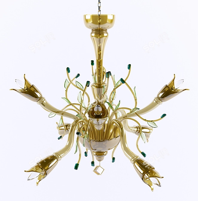 Terra K8: Classic Glass Chandelier 3D model image 1