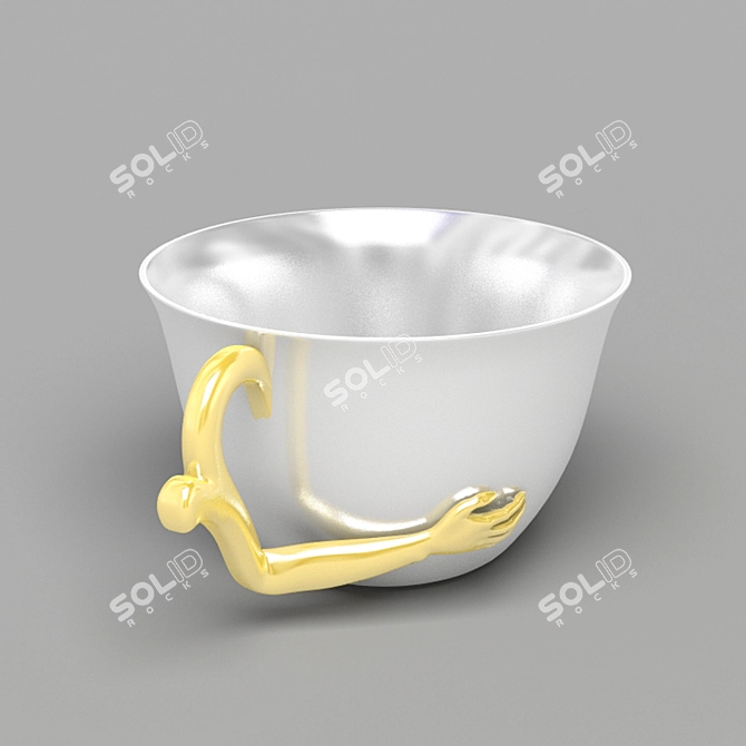 Silver Hand Cup: Elegant and Unique 3D model image 2