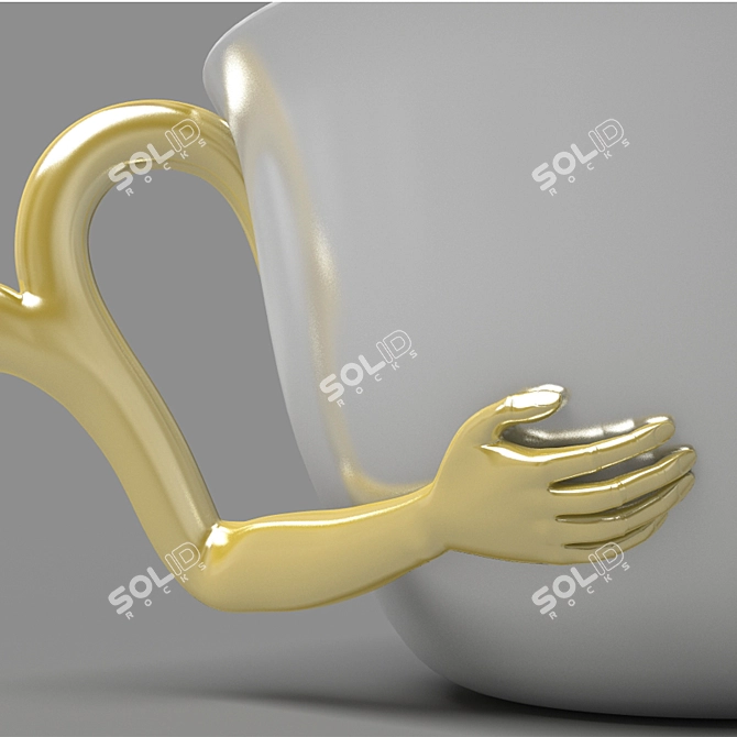 Silver Hand Cup: Elegant and Unique 3D model image 3