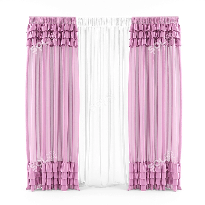 Girl's Room Curtains | Shtory30 3D model image 1