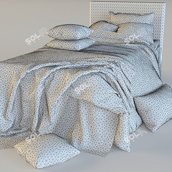 Children's Bed Set with Textures 3D model image 2